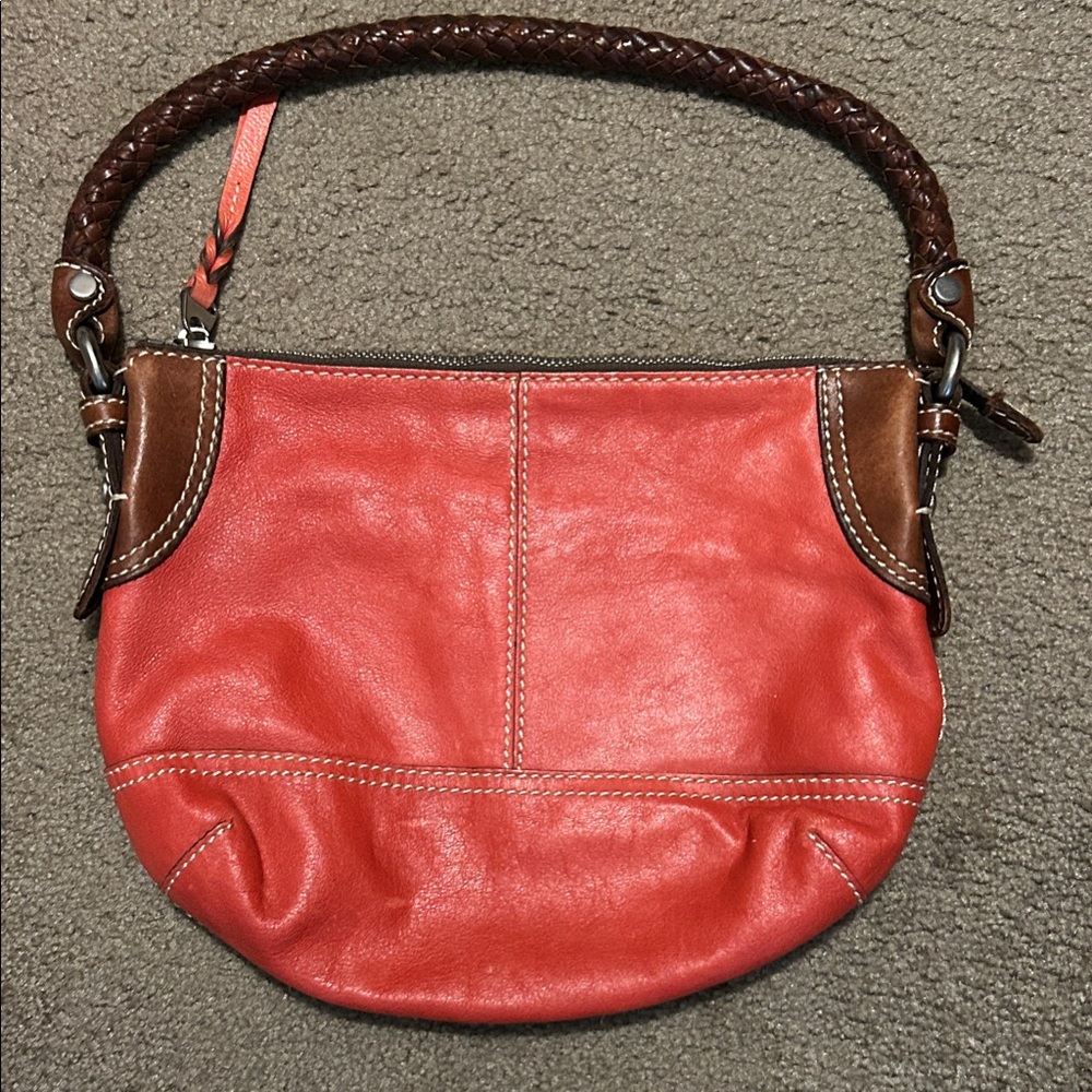 Red and Brown Leather Women's Bag
